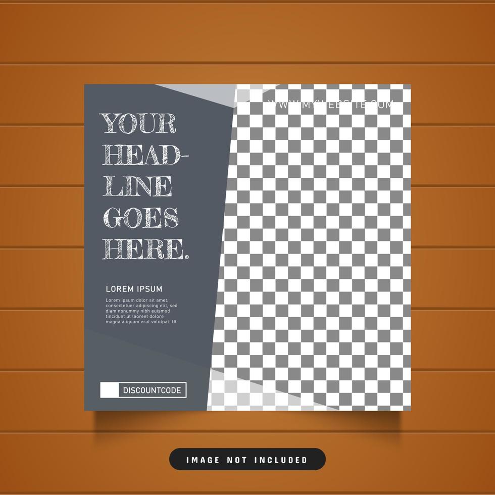 Elegant dark minimalist social media post banner template design vector