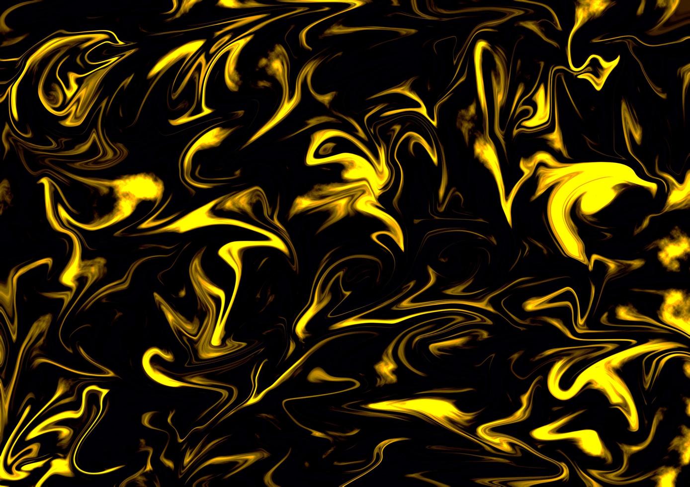 Abstract marble texture pattern yellow and black background fluid oil pattern with the wave paint effect. photo