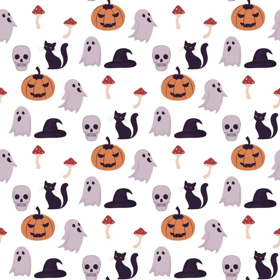 halloween seamless pattern vector