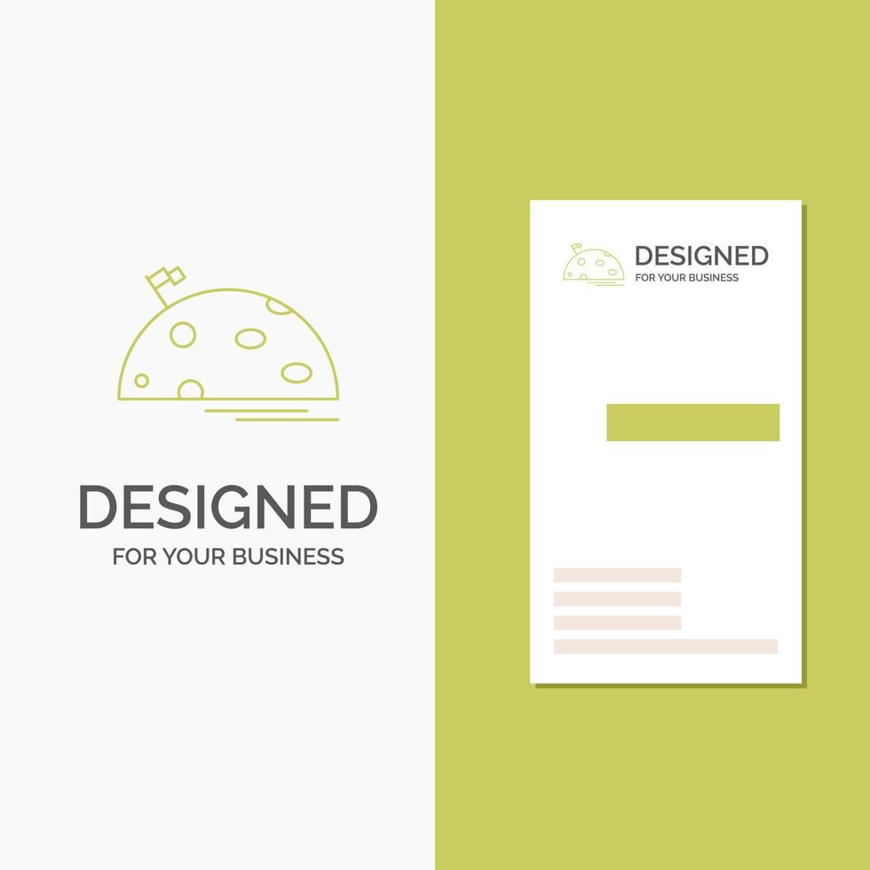 Business Logo for planet. space. moon. flag. mars. Vertical Green Business .Visiting Card template. Creative background vector illustration