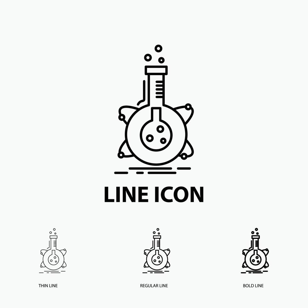 research. laboratory. flask. tube. development Icon in Thin. Regular and Bold Line Style. Vector illustration