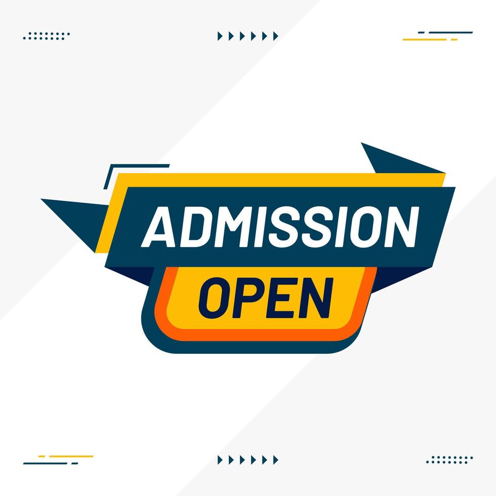 green yellow admission open banner for web and social media post template vector