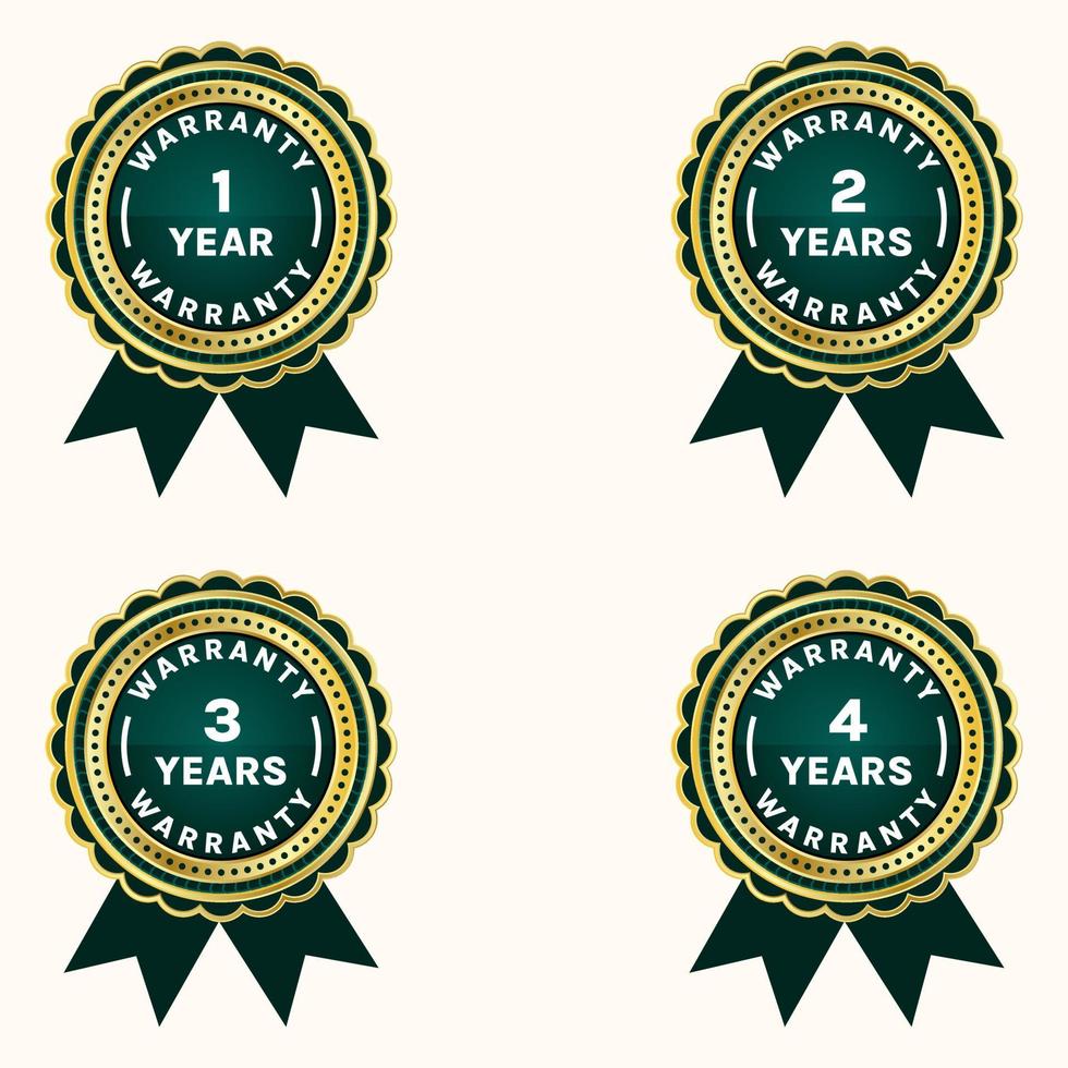 warranty years badges and labels set vector