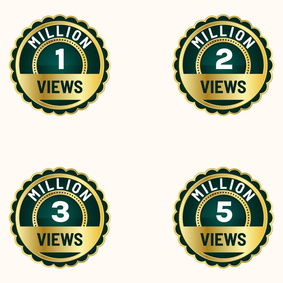million views celebration vector label badge set 5 million views to 5 million views logo