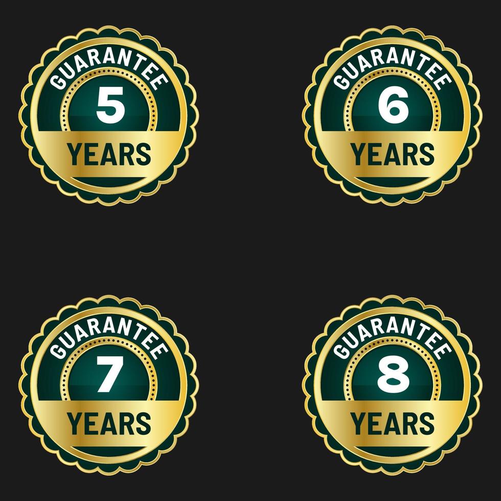 set of guarantee badges and labels vector