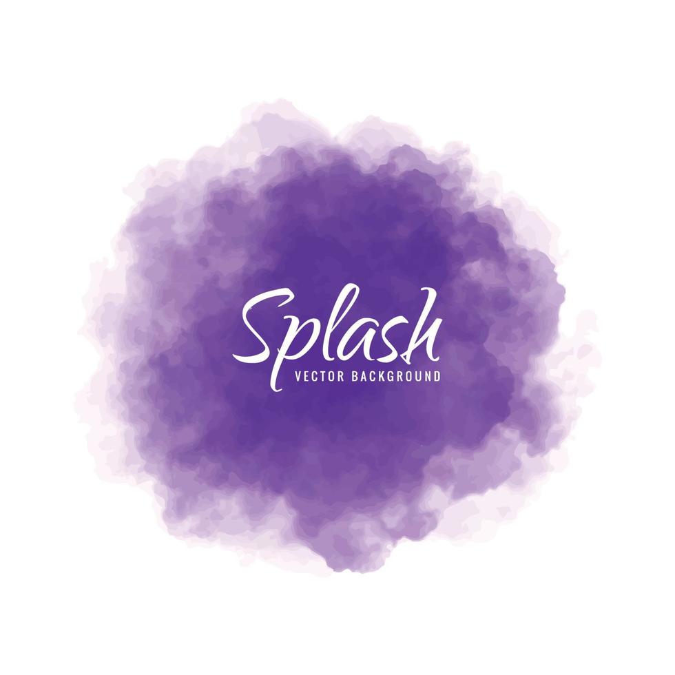 Abstract purple splash watercolor background vector