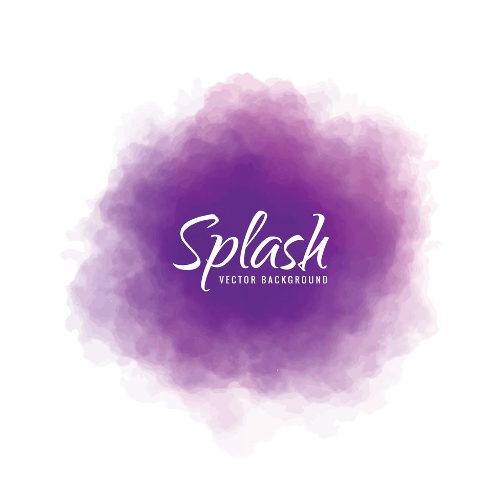 Abstract purple splash watercolor background vector