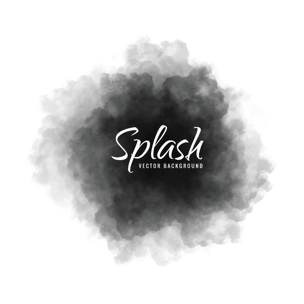 Hand drawn black soft watercolor splash design vector