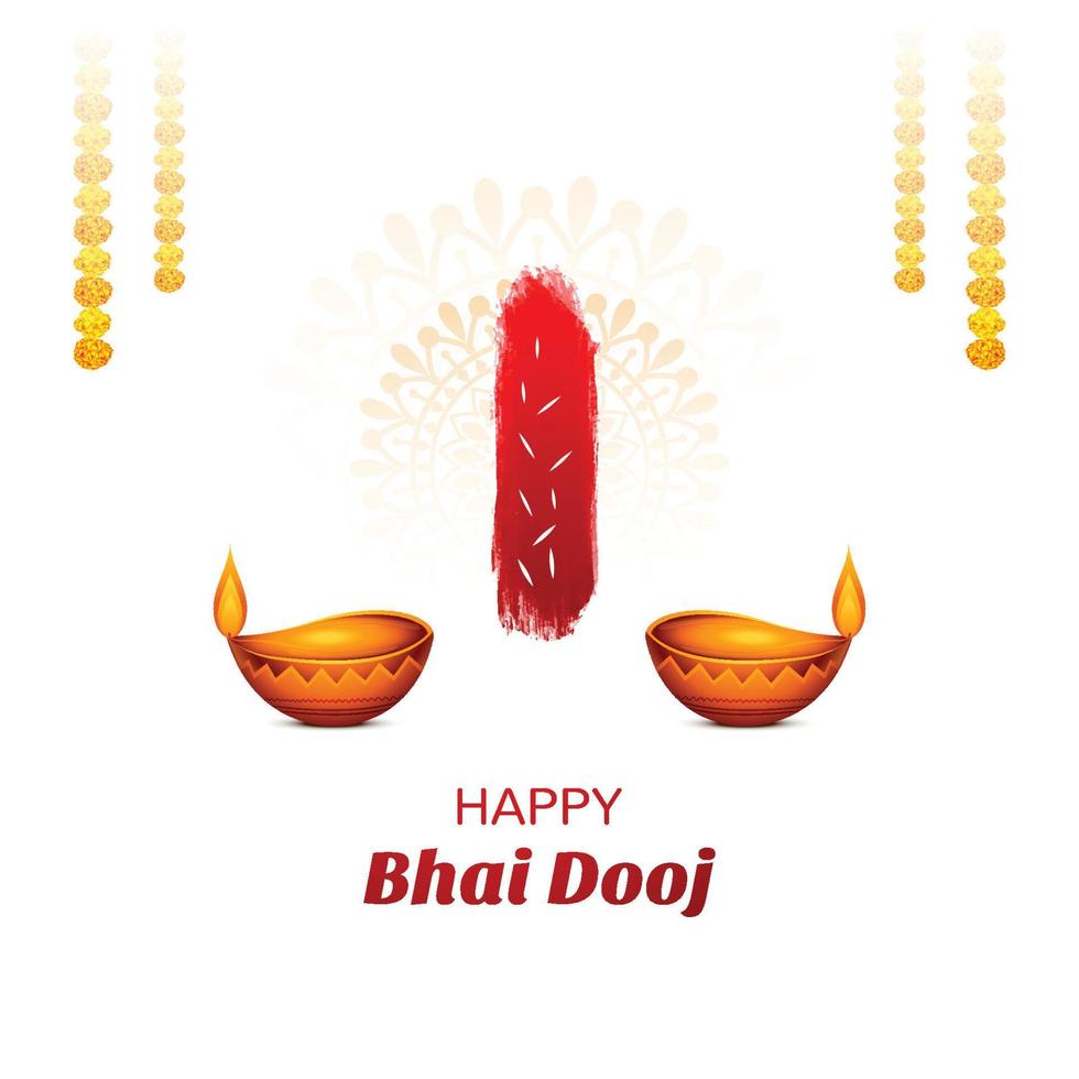 Happy bhai dooj festival celebration card background vector