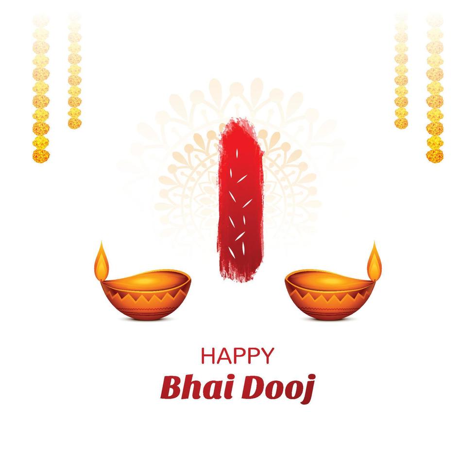 Happy bhai dooj festival celebration card background vector