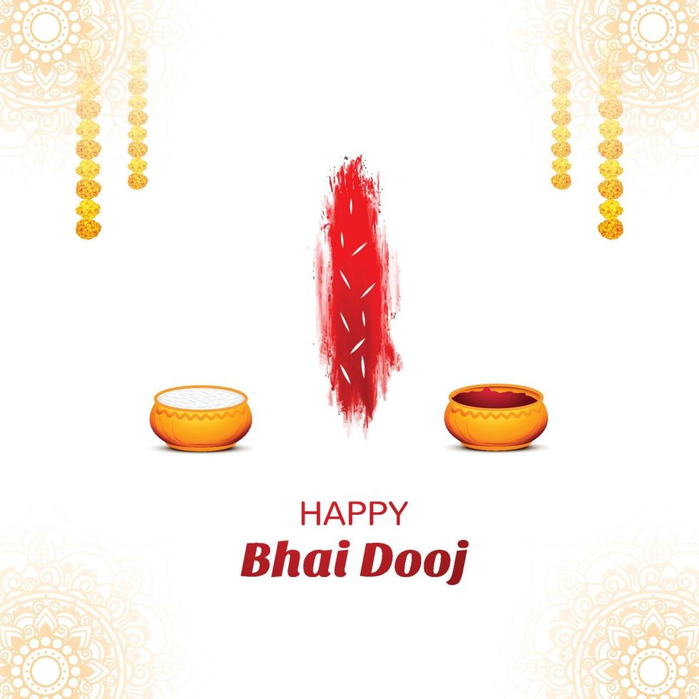 Happy bhai dooj festival celebration card background vector