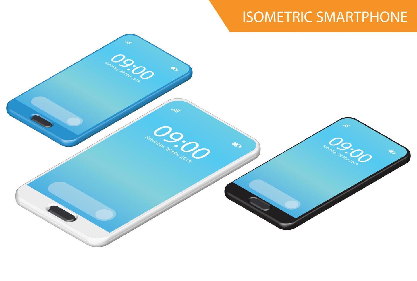 Modern Isometric Mockup Phone Illustration With Gradient, Suitable for Diagrams, Infographics, Game Asset, And Other Graphic Related Assets vector