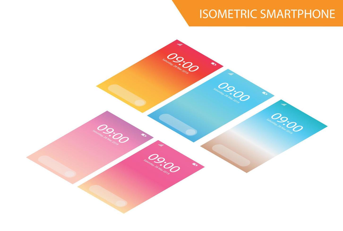 Modern Isometric Wallpaper Phone Gradient Illustration, Suitable for Diagrams, Infographics, Book Illustration, Game Asset, And Other Graphic Related Assets vector
