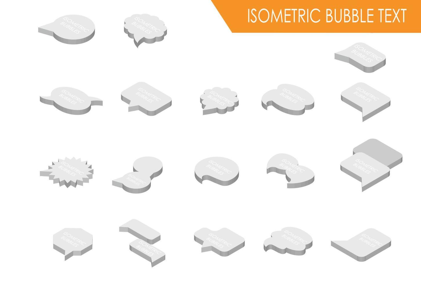 ilustración de texto de burbuja isométrica moderna, adecuada para diagramas, infografías, ilustración de libros, activos de juegos y otros activos relacionados con gráficos vector