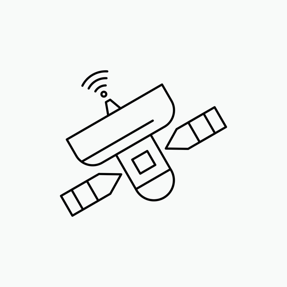 satellite. antenna. radar. space. Signal Line Icon. Vector isolated illustration