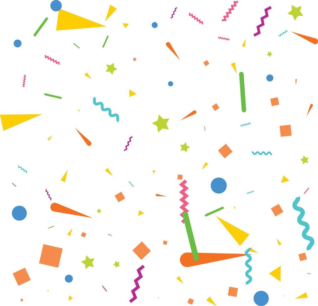 confetti concept design template holiday Happy Day. White Background Celebration Vector illustration.