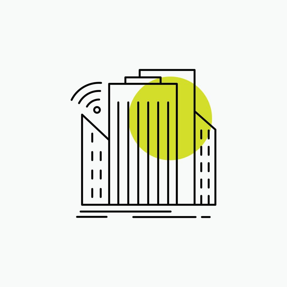 Buildings. city. sensor. smart. urban Line Icon vector