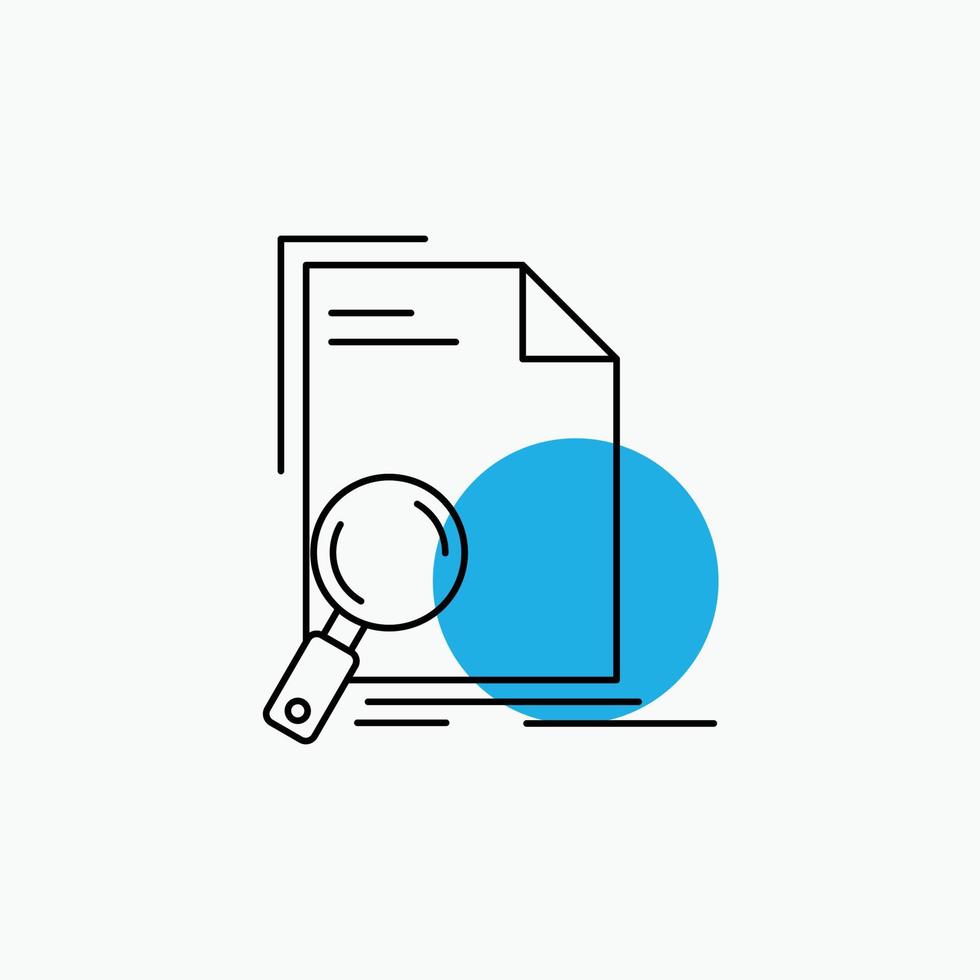 Analysis. document. file. find. page Line Icon vector