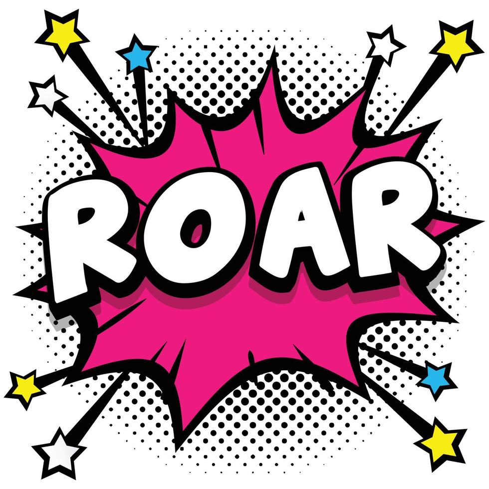 roar Pop art comic speech bubbles book sound effects vector