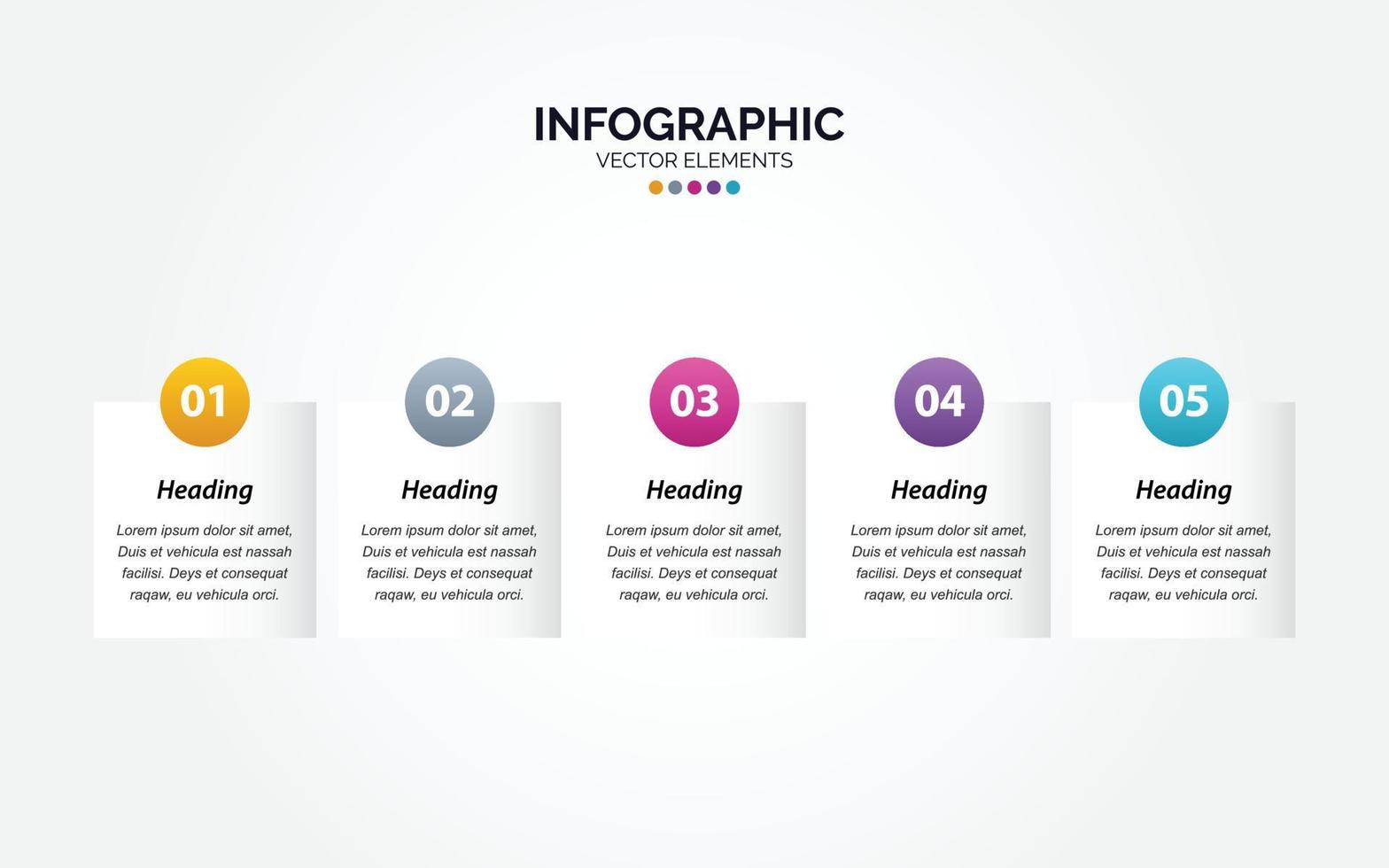 5 Step useful banners for Horizontal Infographic vector