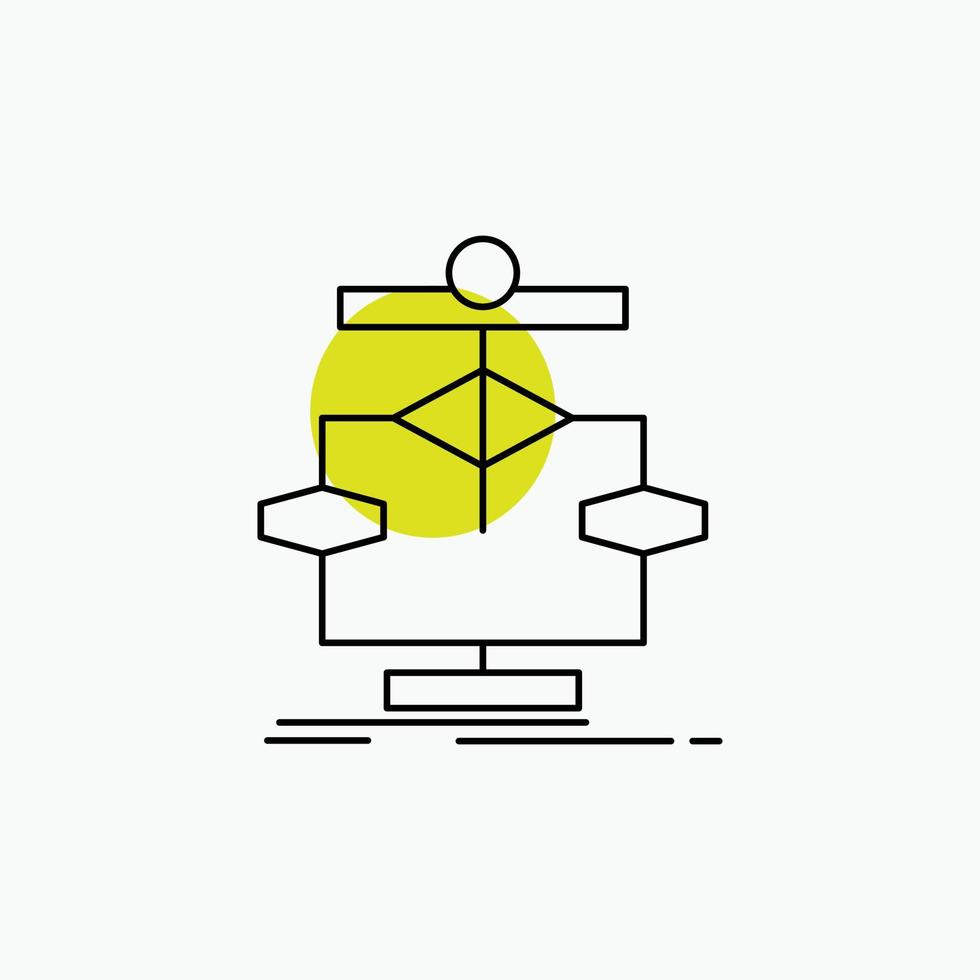 Algorithm. chart. data. diagram. flow Line Icon vector