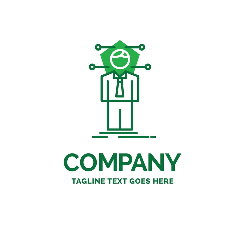 Business. connection. human. network. solution Flat Business Logo template. Creative Green Brand Name Design. vector
