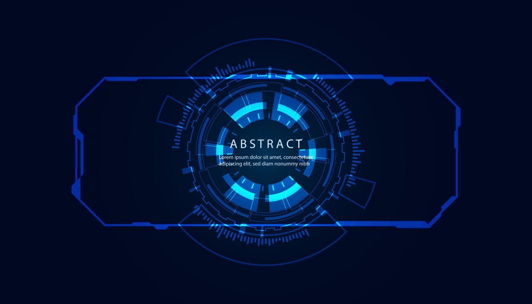 Abstract Circle Digital Circuit Concept Light Circle Network Blue Digital Copy Space for Text Wallpaper Background Futuristic Modern. vector