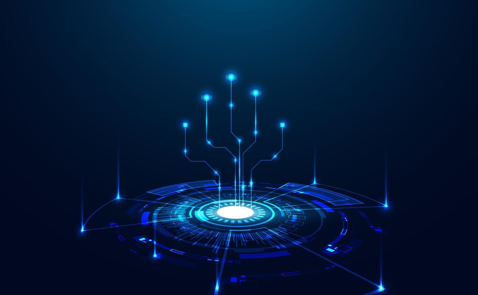Abstract Circle Digital Circuit Concept Light Circle Network Connection  Blue Digital Copy Space for Text Wallpaper Background Futuristic Modern.  12870990 Vector Art at Vecteezy