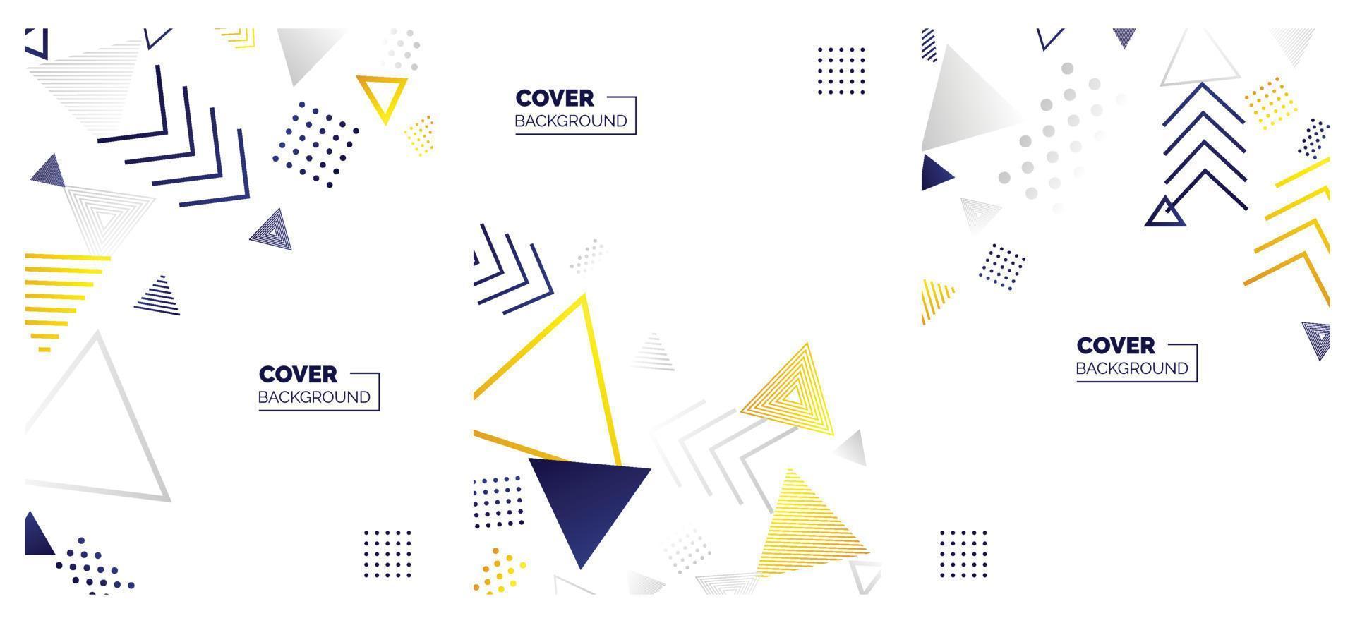 Covers templates set with bauhaus. memphis and hipster style graphic geometric elements. Applicable for placards. brochures. posters. covers and banners. Vector illustrations