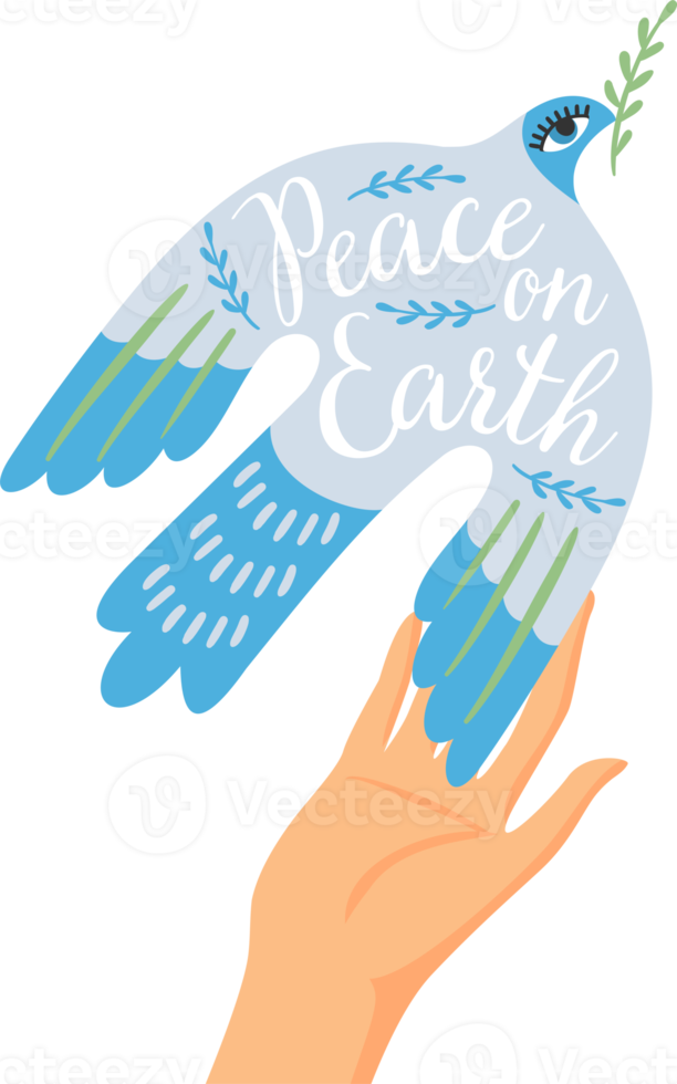 Hand and dove of peace. png