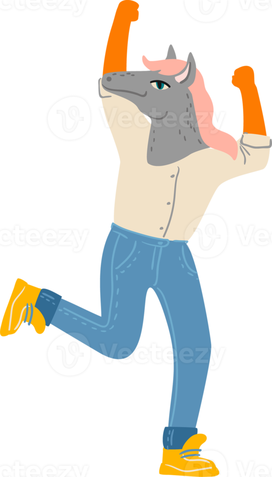 Mens in paard kleding. illustratie png