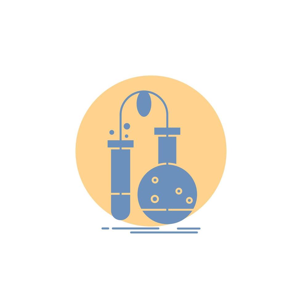 Testing. Chemistry. flask. lab. science Glyph Icon. vector