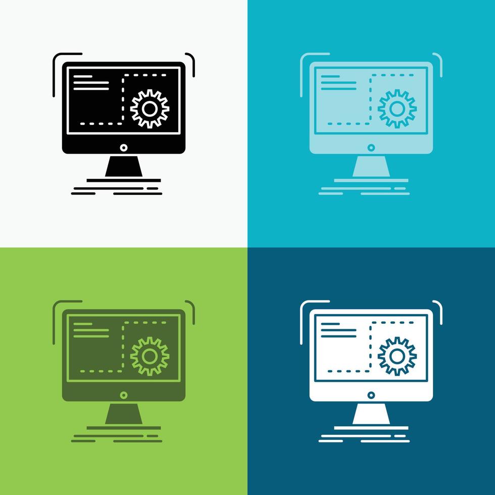 Command. computer. function. process. progress Icon Over Various Background. glyph style design. designed for web and app. Eps 10 vector illustration