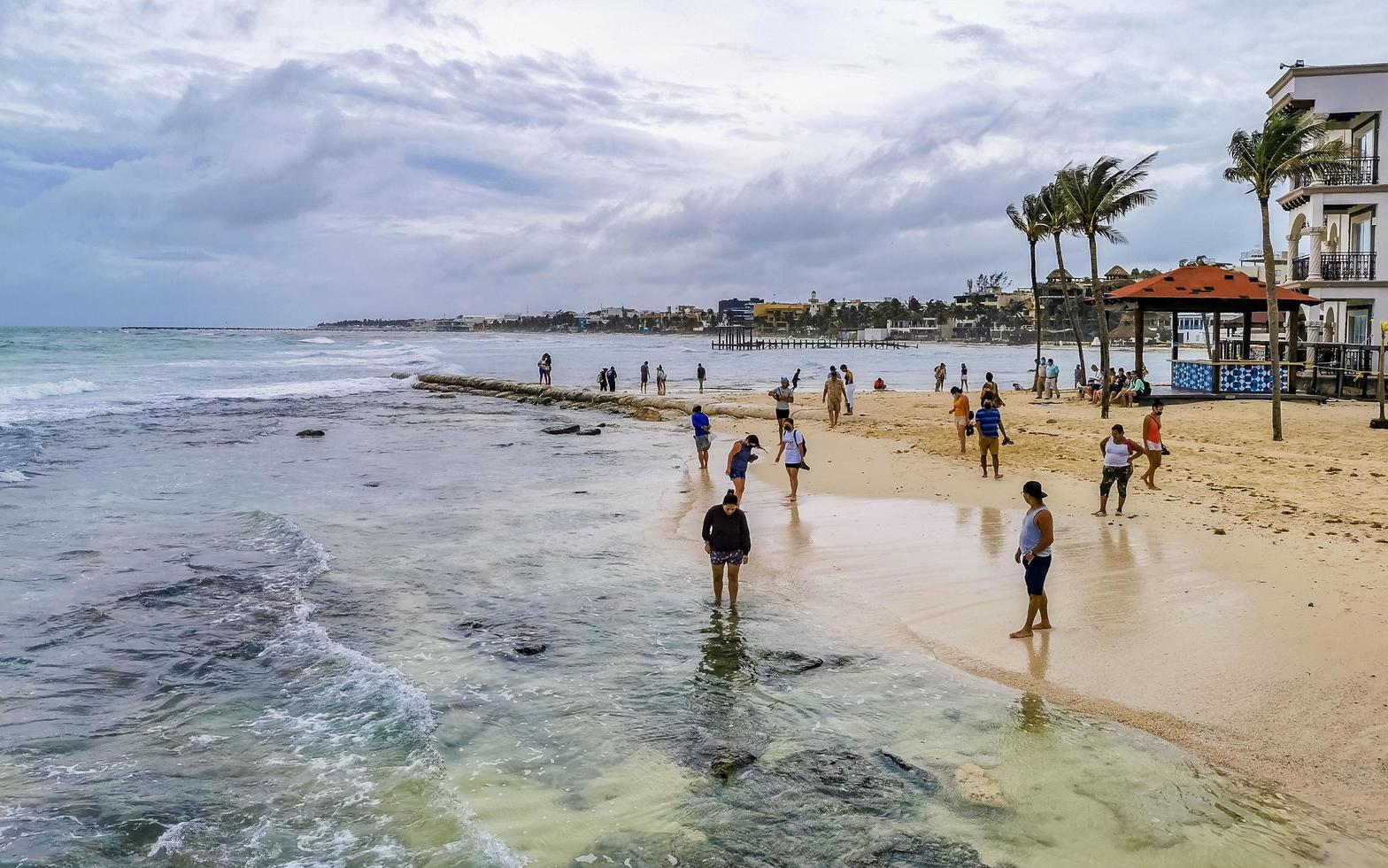 Playa del Carmen Quintana Roo Mexico 2022 Hurricane 2021 thunderstorm tropical storm in Playa del Carmen Mexico. photo