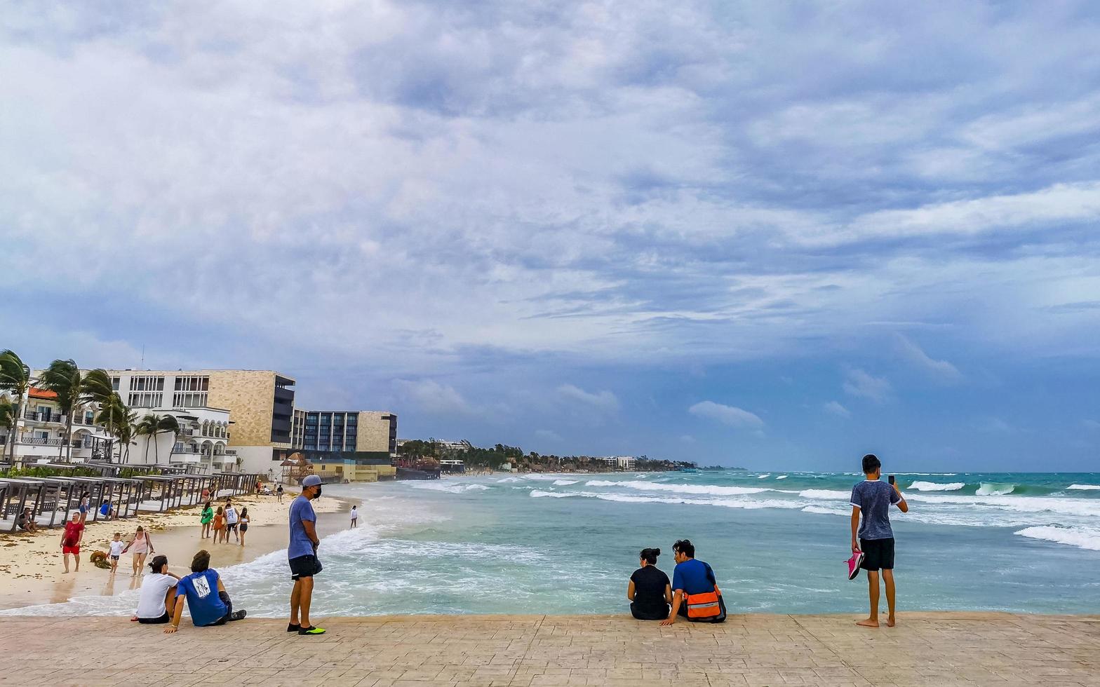 playa del carmen quintana roo mexico 2022 huracan 2021 tormenta tormenta tropical en playa del carmen mexico. foto