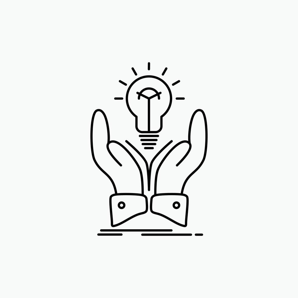 idea. ideas. creative. share. hands Line Icon. Vector isolated illustration