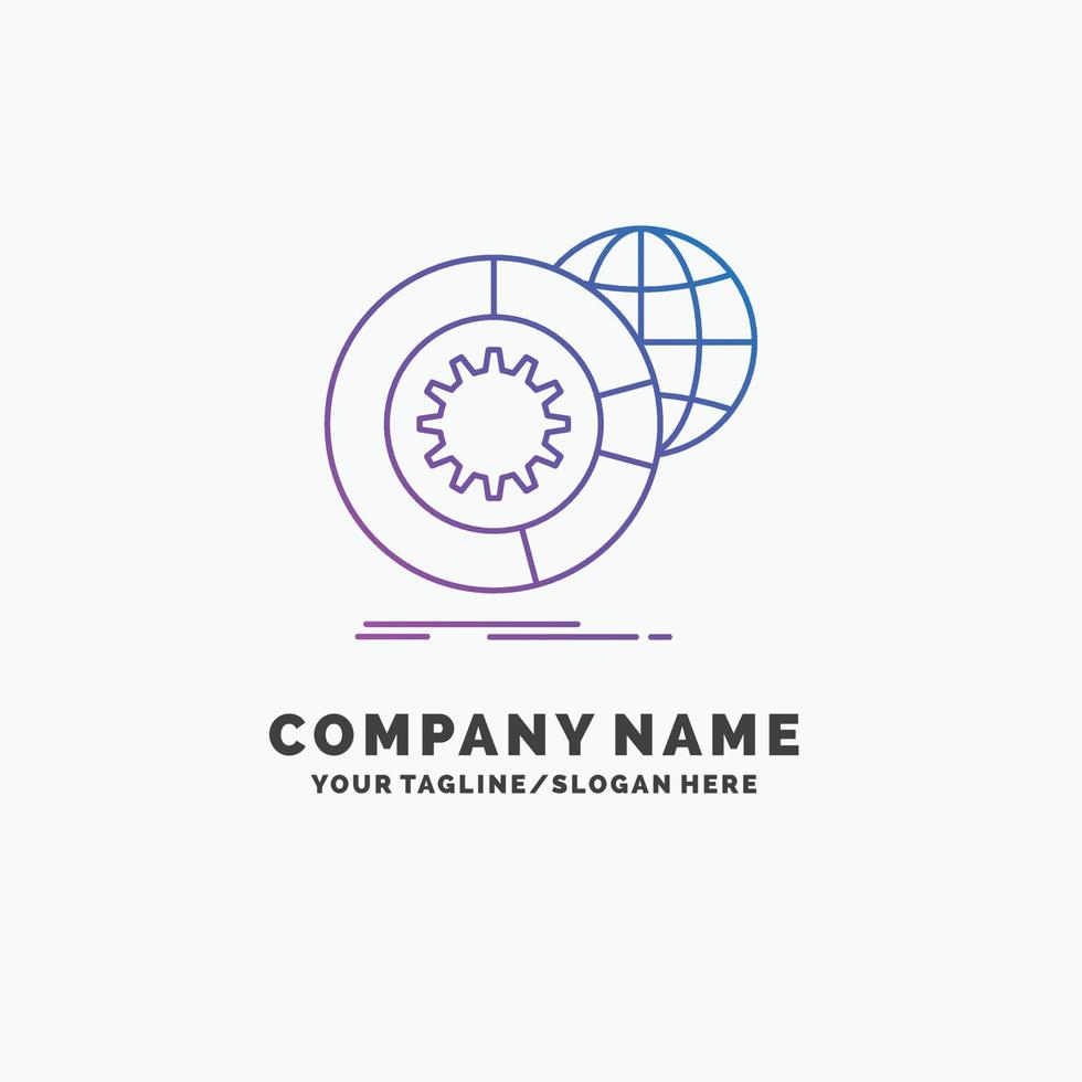 data. big data. analysis. globe. services Purple Business Logo Template. Place for Tagline vector