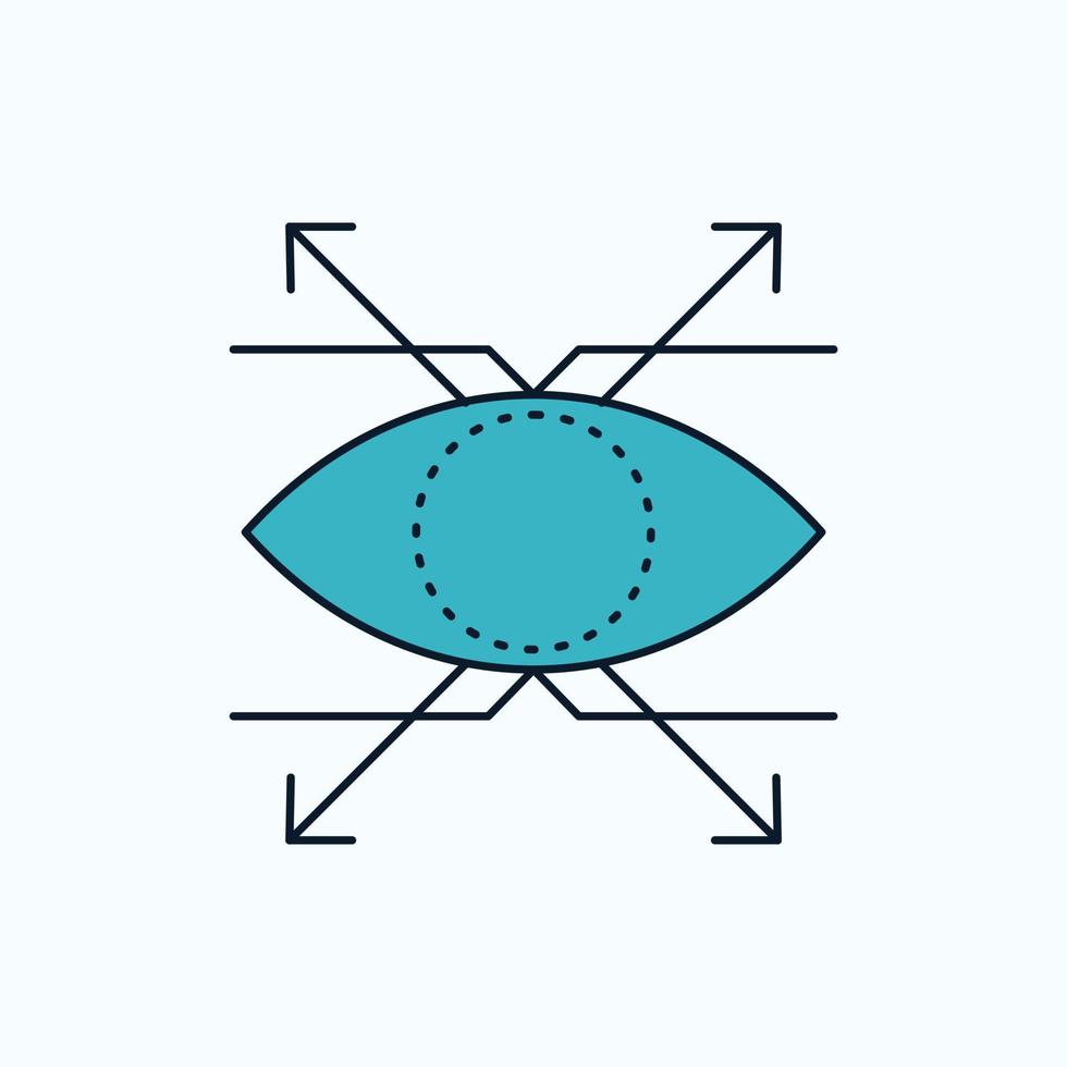 Business. eye. look. vision Flat Icon. green and Yellow sign and symbols for website and Mobile appliation. vector illustration