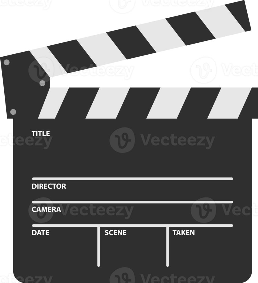 Design template of capperboard, slapstick, filmmaking device. Clapper board icon. png