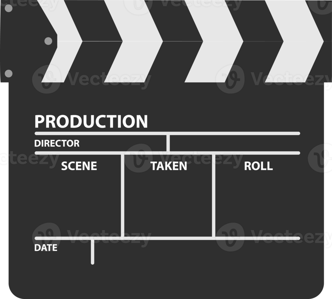 Design template of capperboard, slapstick, filmmaking device. Clapper board icon. png