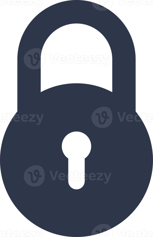 Locked padlock icon in dark blue colors. Padlock signs illustration. png