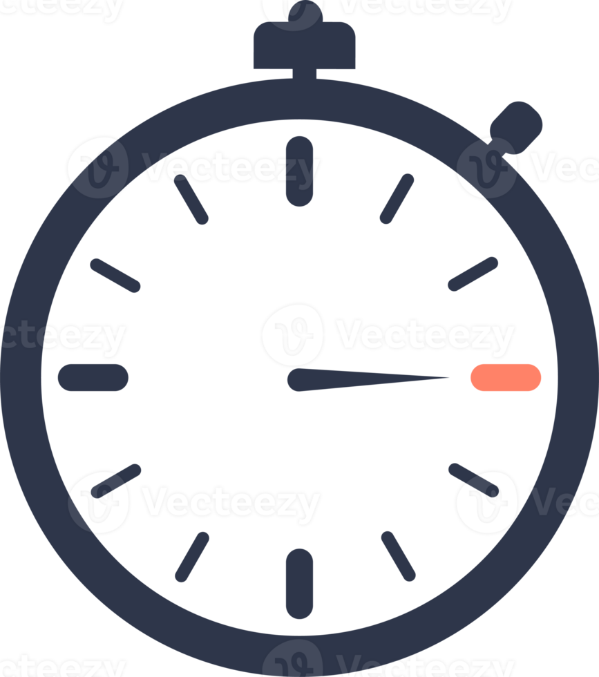 15 second timer display in flat style. Countdown time counter in circle. png