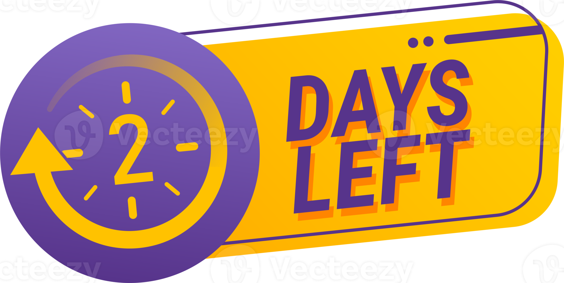 2 days left countdown png illustration template. Countdown days sign to