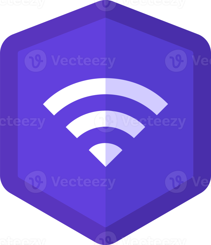 Vpn icon illustration with shield. Internet security shield sign in purple color. png