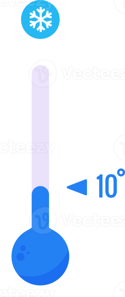 ilustração de temperatura fria. sinal de clima de inverno. png