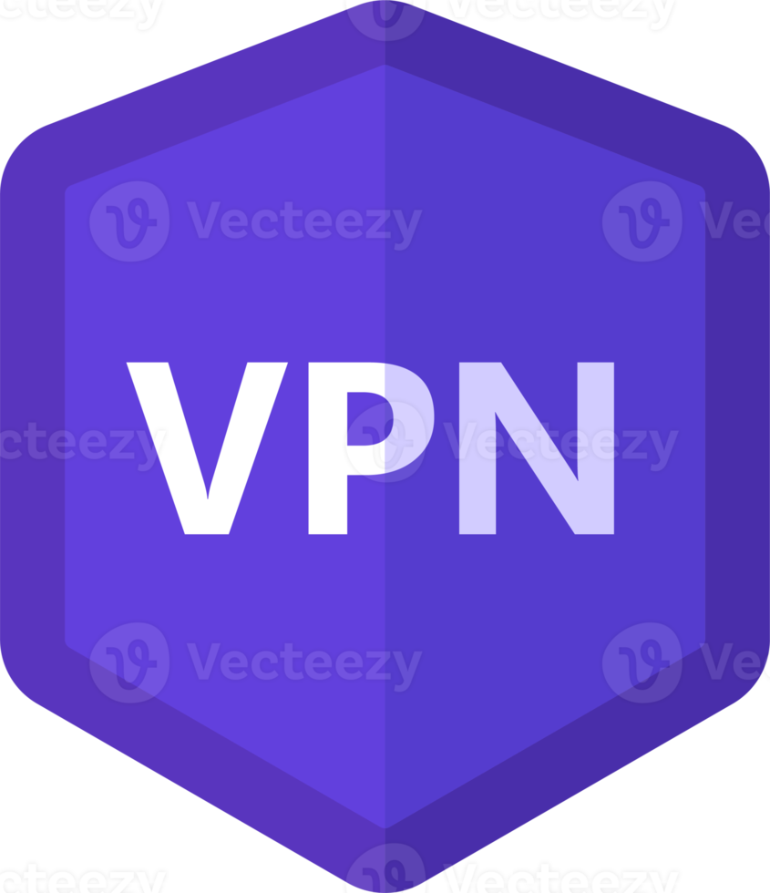 Vpn icon illustration with shield. Internet security shield sign in purple color. png