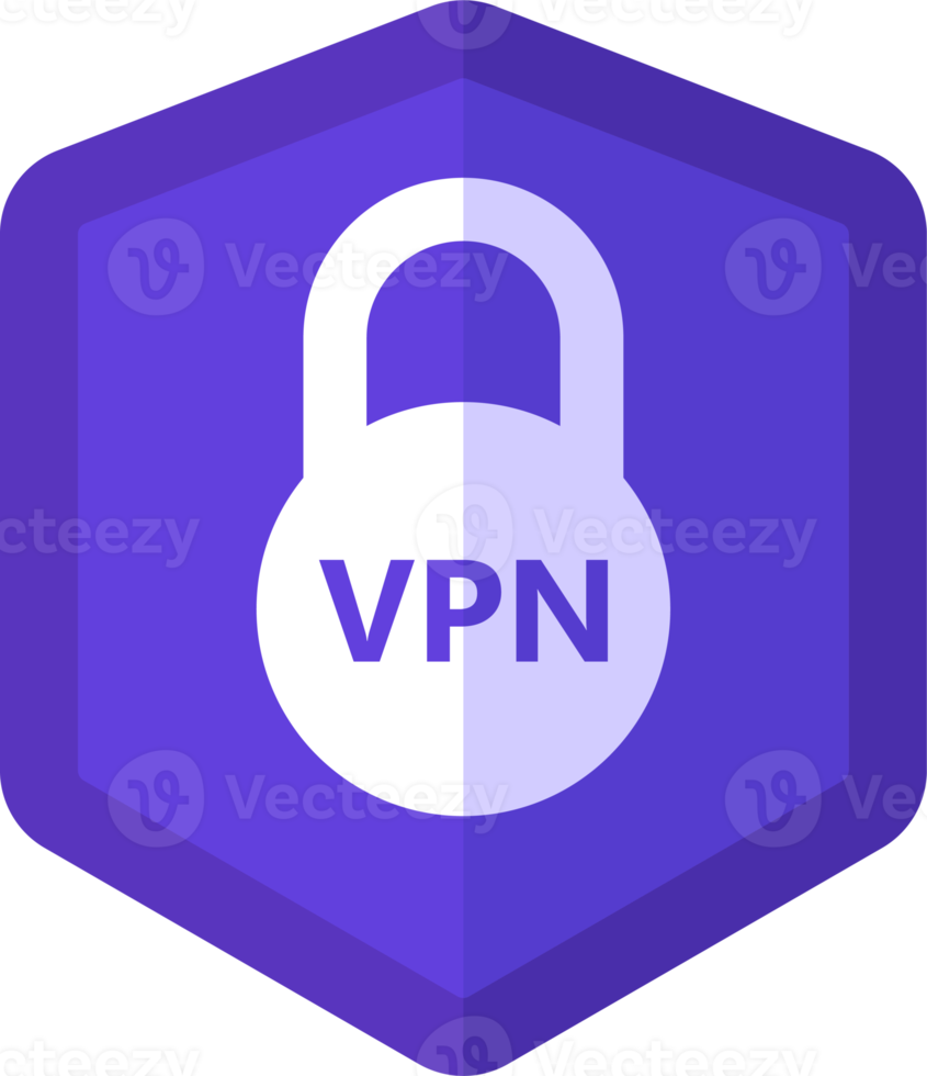 Vpn icon illustration with shield. Internet security shield sign in purple color. png