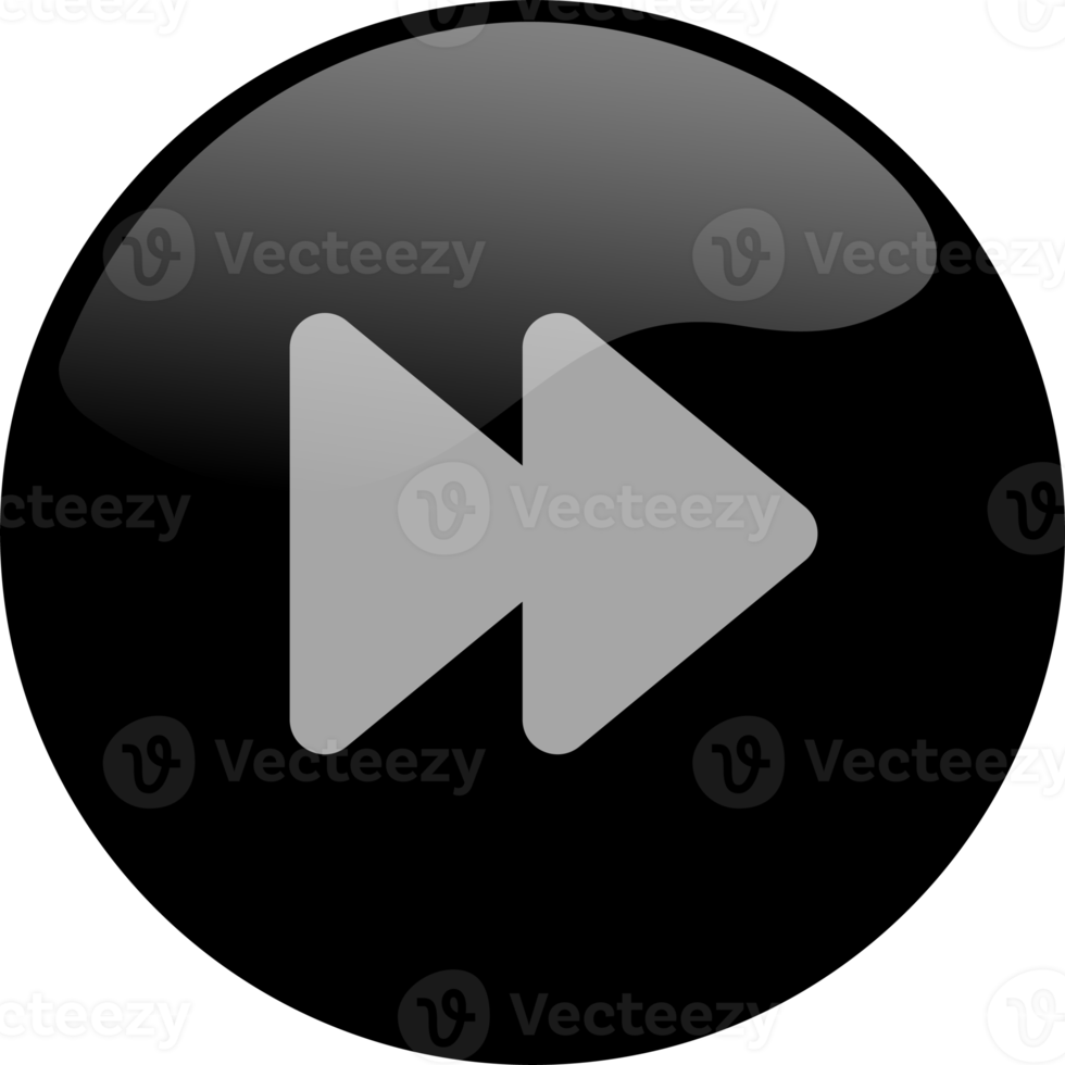 Forward icon for media player button interface. Video and audio player navigations symbol in black color. png