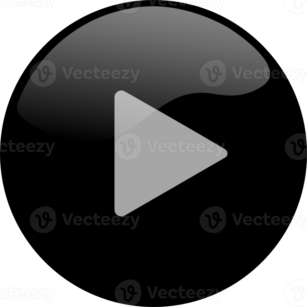 Play icon for media player button interface. Video and audio player navigations symbol in black color. png