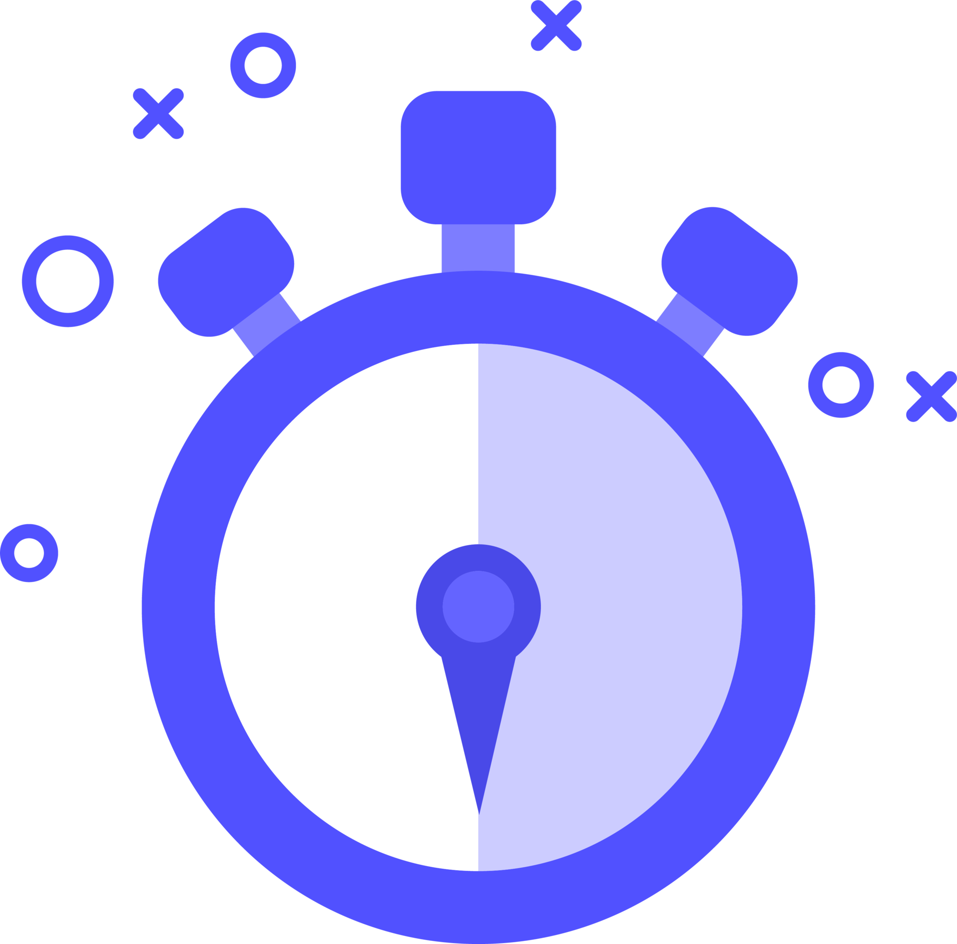 Timers icon in purple colors. Stopwatch signs in flat illustrations